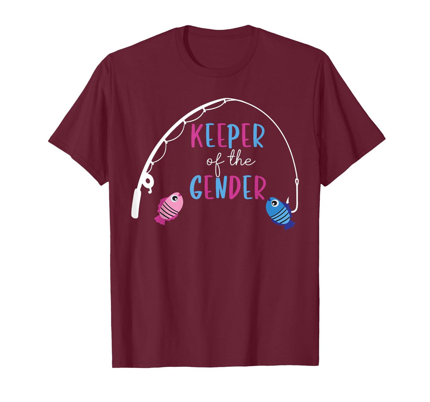Keeper Of The Gender Shirt Fish Gender Reveal Baby Shower T-Shirt