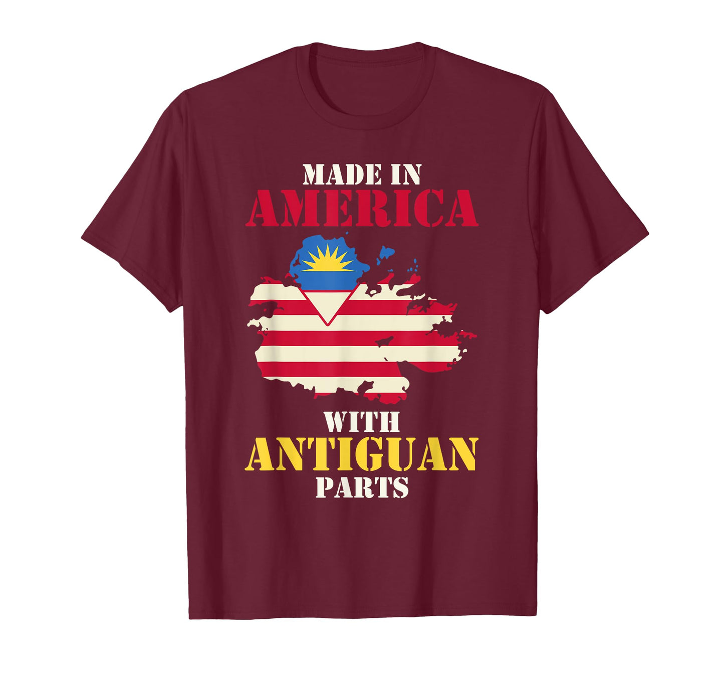 Made in America with Antiguan parts USA Antigua flag T-Shirt
