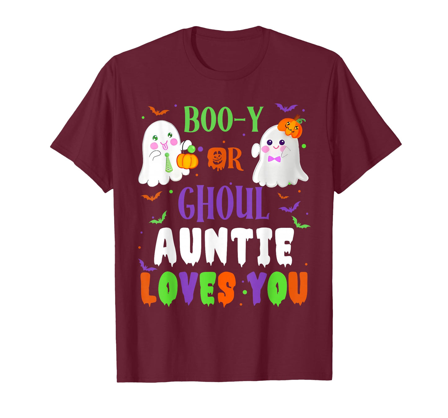 Boo-y Or Ghoul Auntie Loves You Boo Halloween Baby Gender T-Shirt