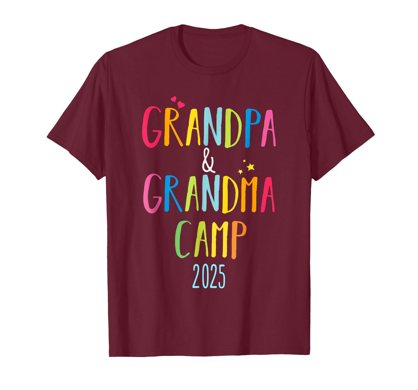 Grandpa & Grandma Camp 2025 Summer Camping Vacation T-Shirt