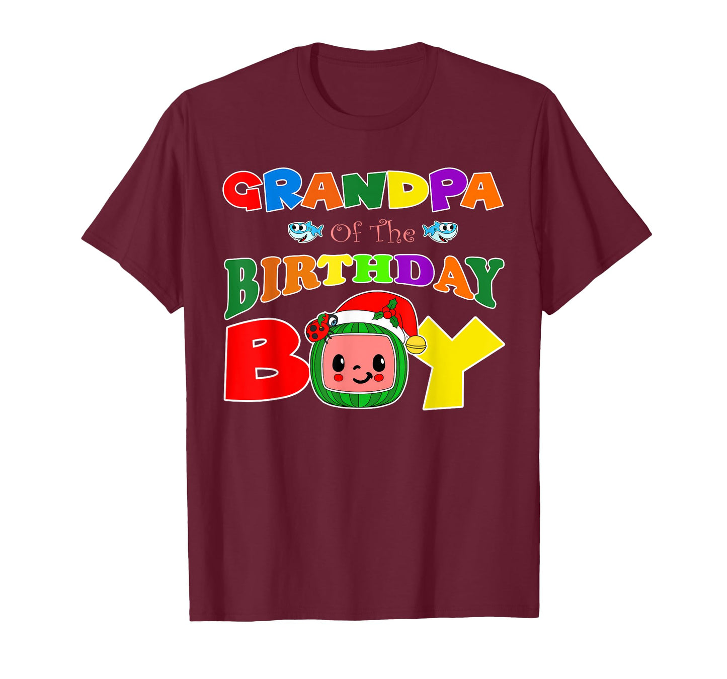 Grandpa Of The Birthday Boy Funny Melon Family Matching T-Shirt