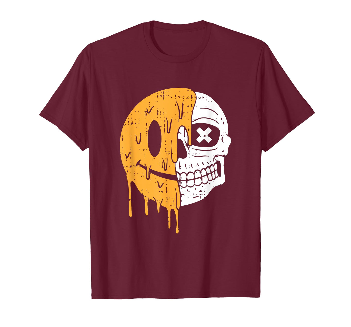 Smile Emoticon Skull Halloween Costume Scary Skeleton Bones T-Shirt