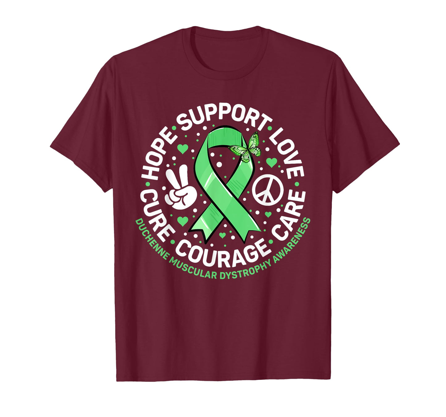 Cute Green Ribbon Support Squad Duchenne Muscular Dystrophy T-Shirt