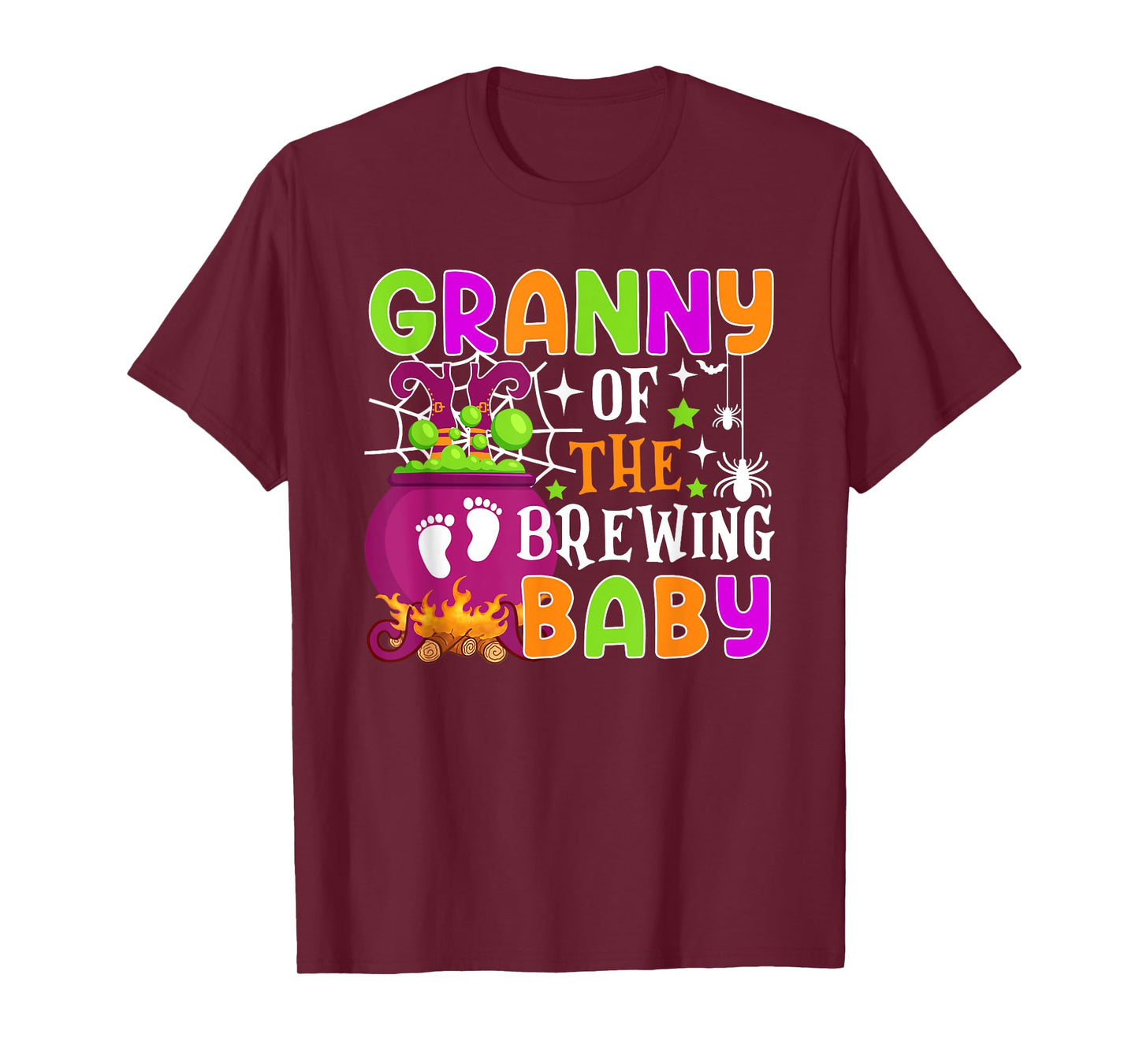 Granny of Brewing Baby Halloween Theme Baby Shower Spooky T-Shirt