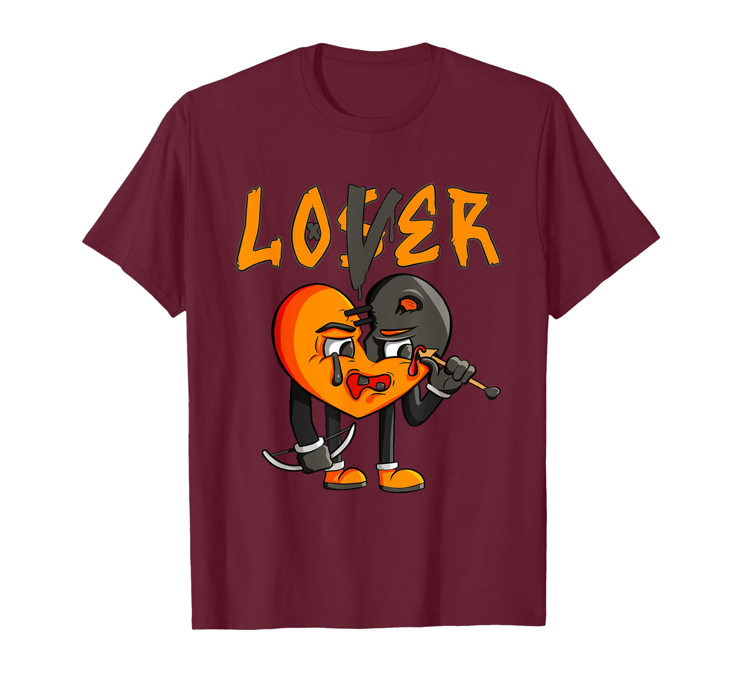 Graphic Orange For Men Women Matching Loser Lover Drip T-Shirt