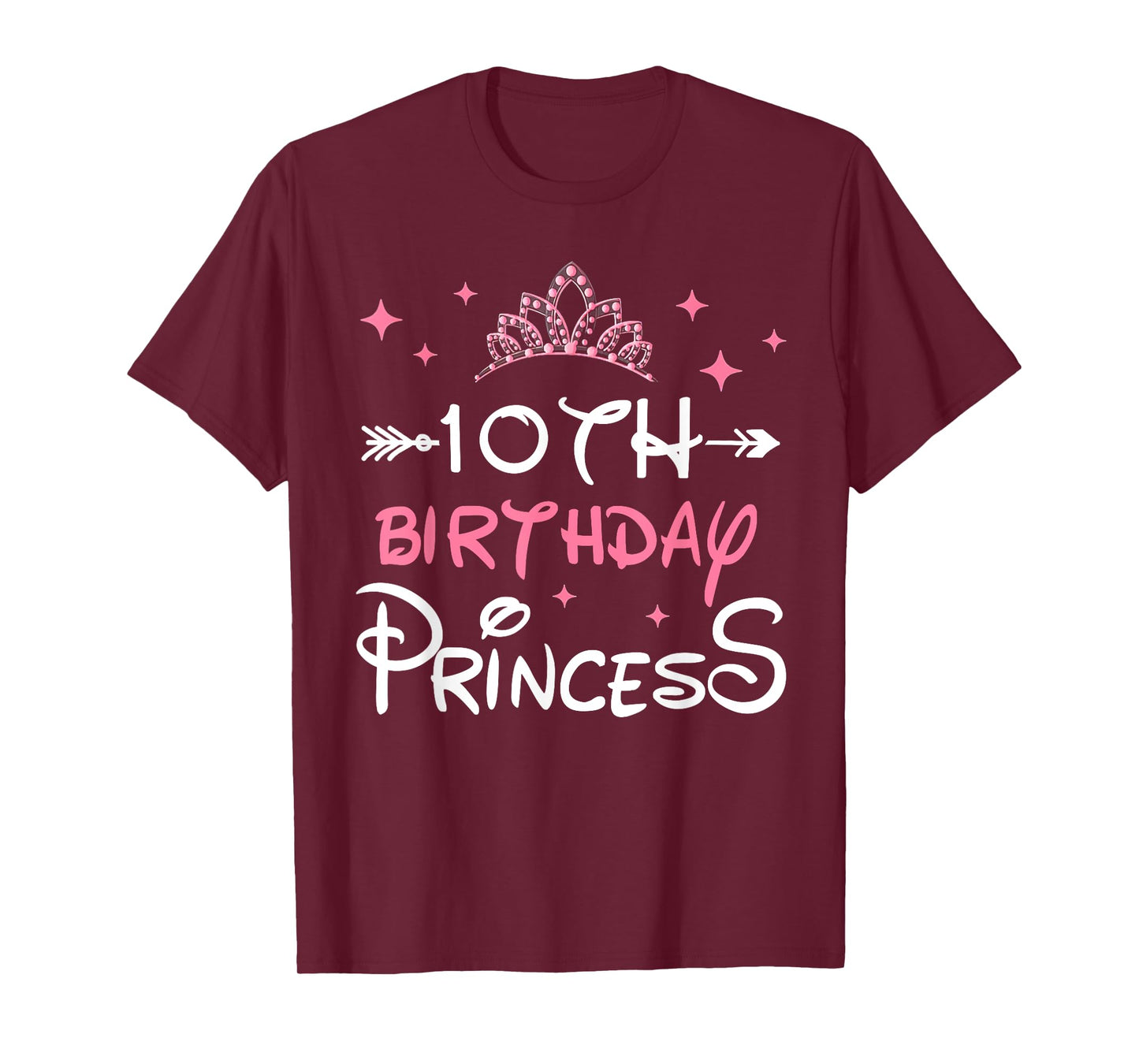 10th Birthday Princess Crown 10 Year Old Birthday Girl Party T-Shirt