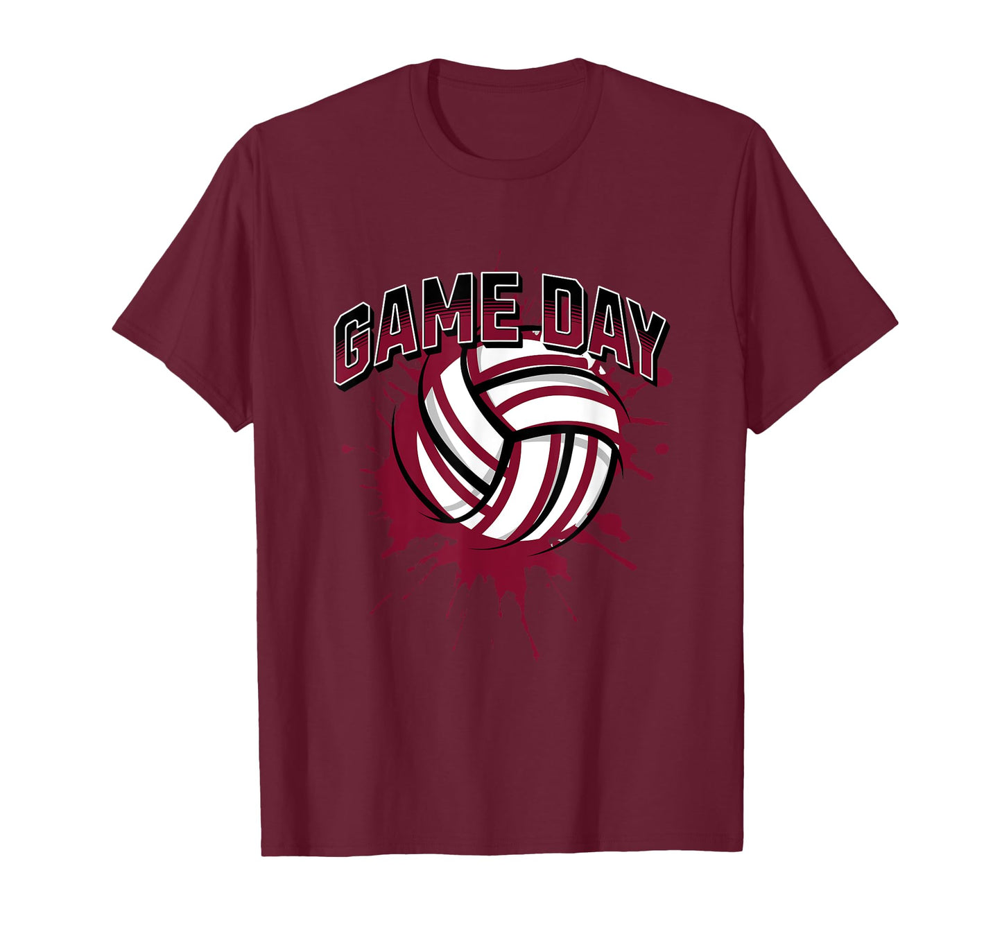 Volleyball Parents Team Game Day Maroon Black & Gray Art T-Shirt