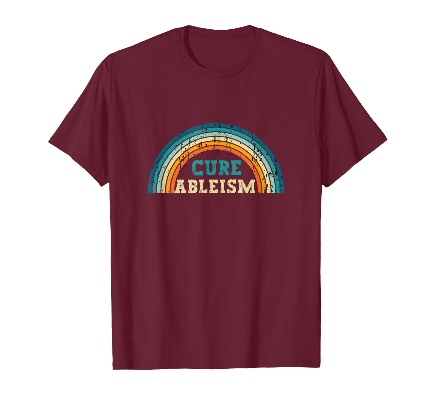 Cure Ableism Rainbow Stripes Design For Family T-Shirt