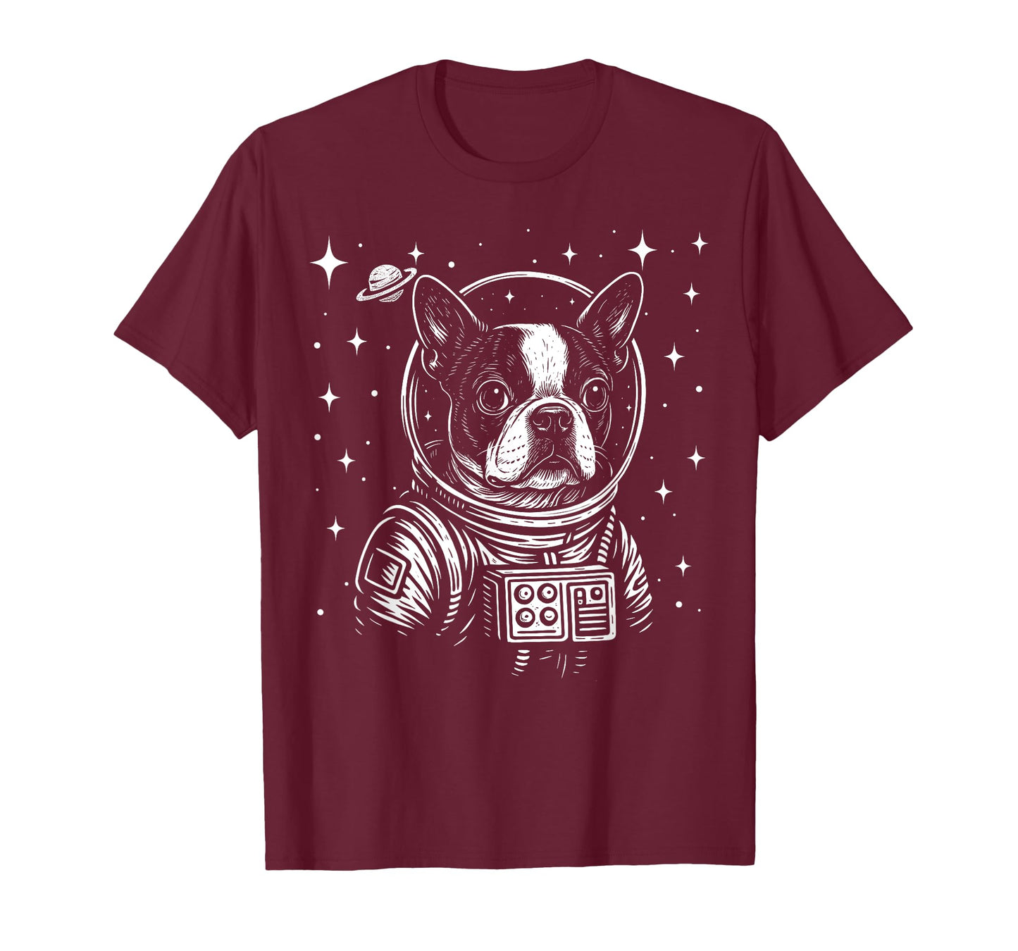 Astronaut Boston Terrier Space Galaxy Dog Lovers T-Shirt