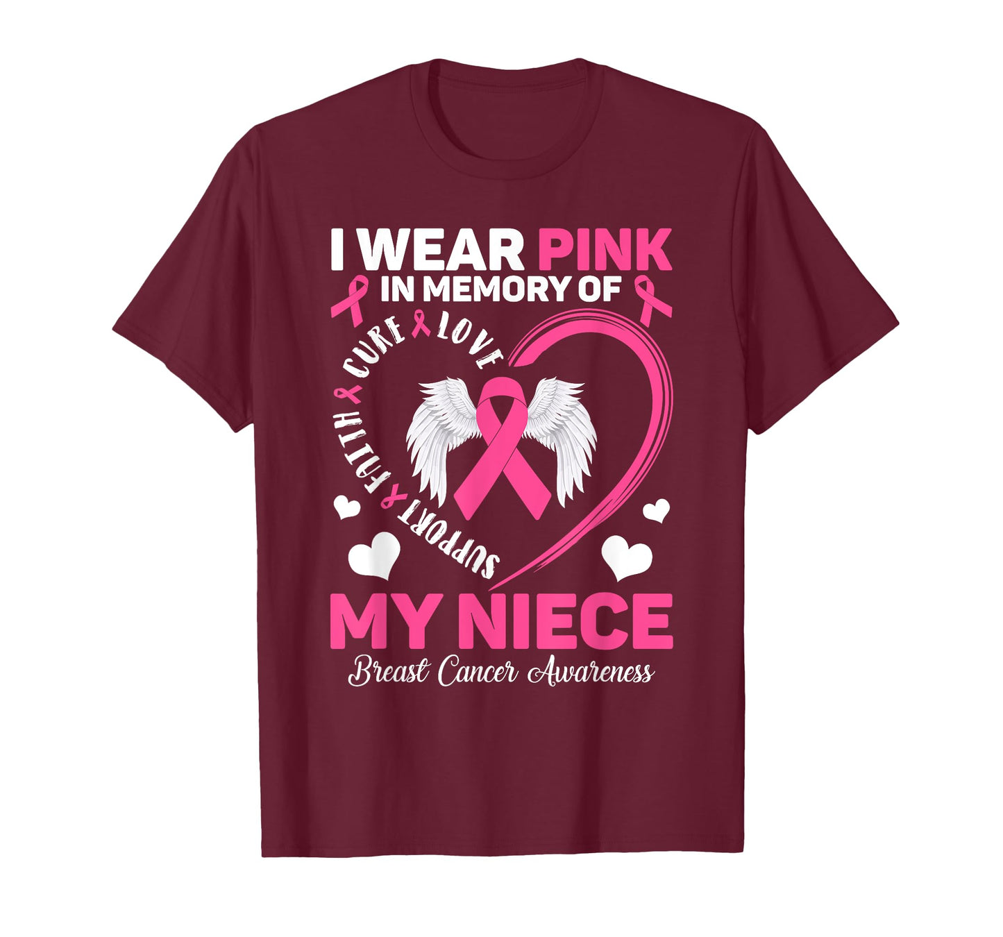 I Wear Pink In Memory Of My Niece Breast Cancer Awareness T-Shirt