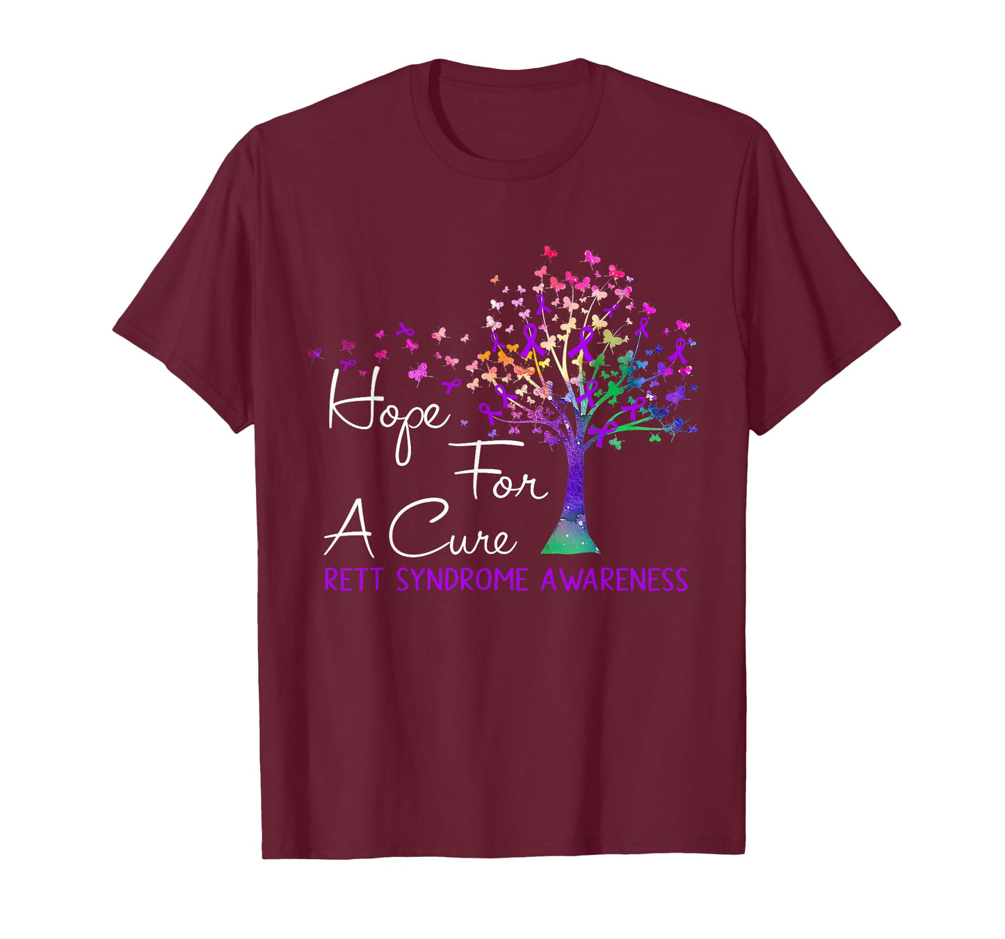 Hope For A Cure Rett Syndrome Awareness Tree Ribbon T-Shirt