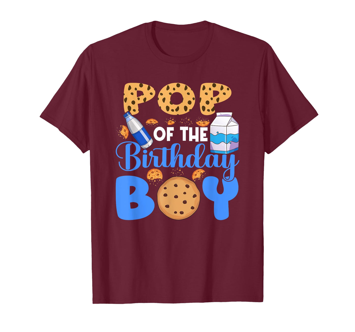 Pop of The Birthday Boy Milk and Cookies 1st Birthday T-Shirt