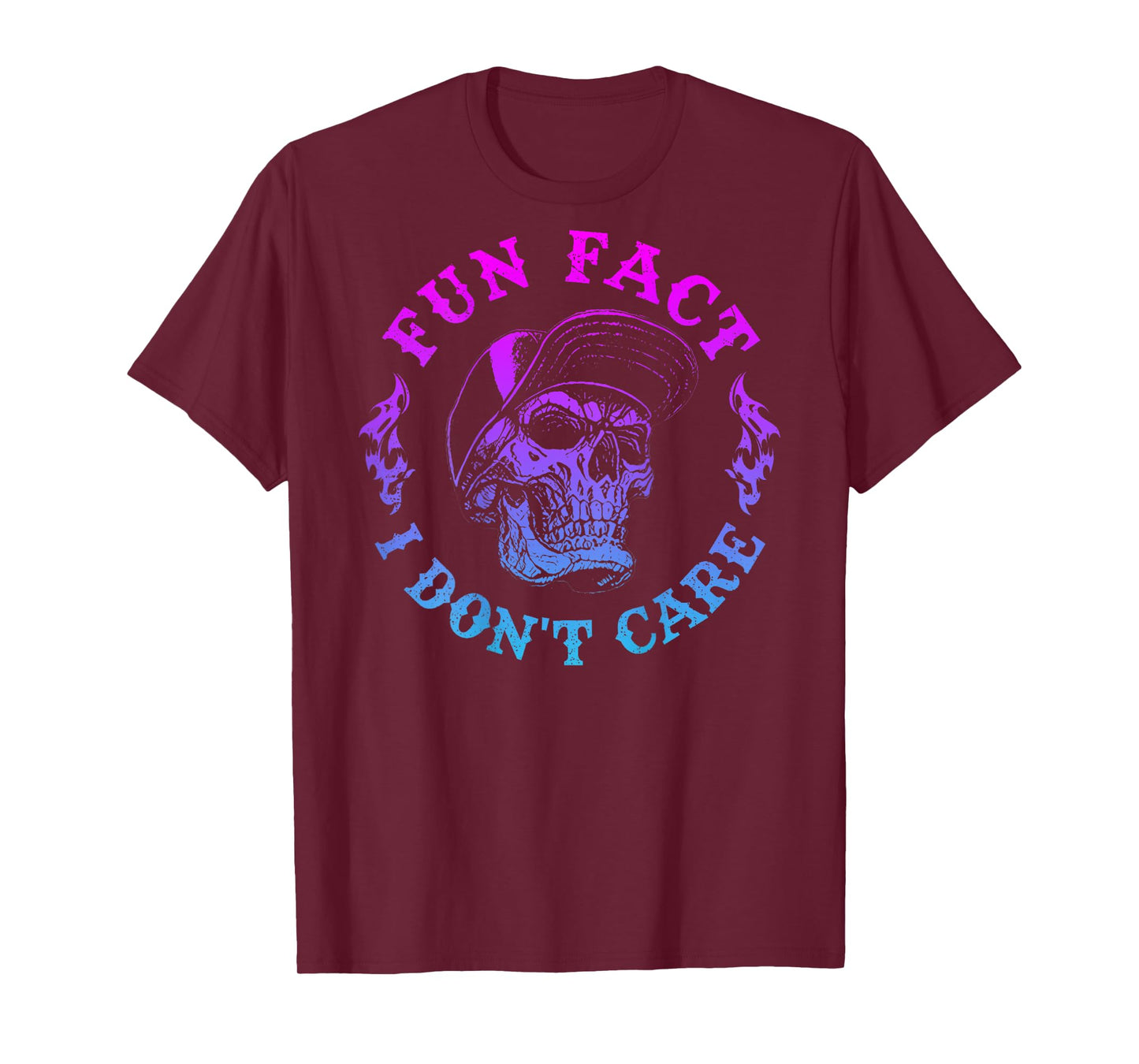(On Back) Fun Fact I Don't Care, Funny Skeleton Sarcastic T-Shirt
