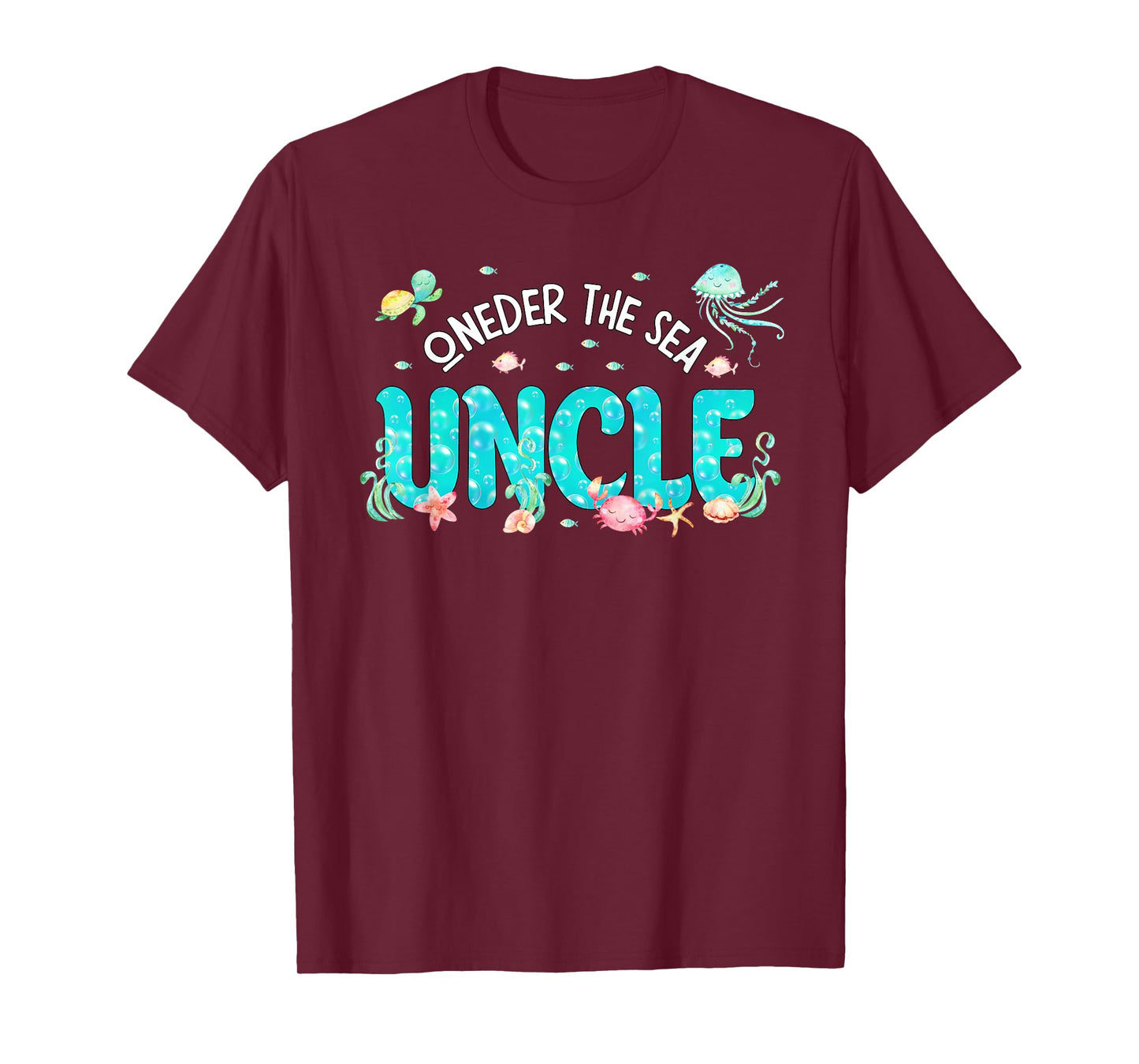 Mens Under Sea Uncle Birthday Girl Boy Matching Family Party T-Shirt
