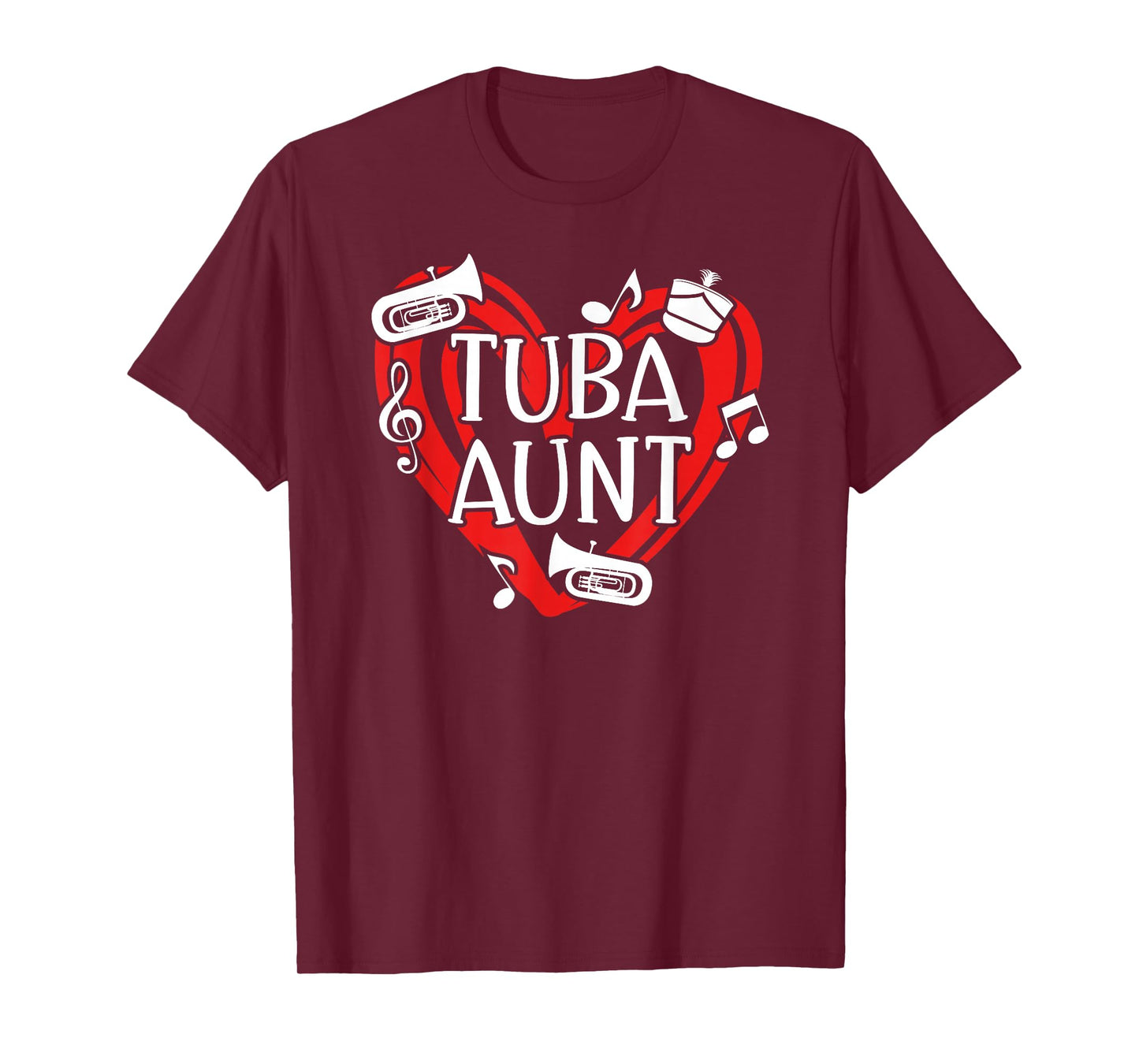 Tuba Aunt of A Tuba Player Auntie Heart Tubist Aunt T-Shirt
