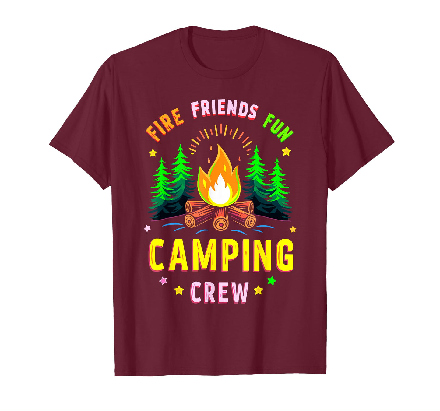 Friends Camping Crew Group Matching Funny Hiking Vacation T-Shirt