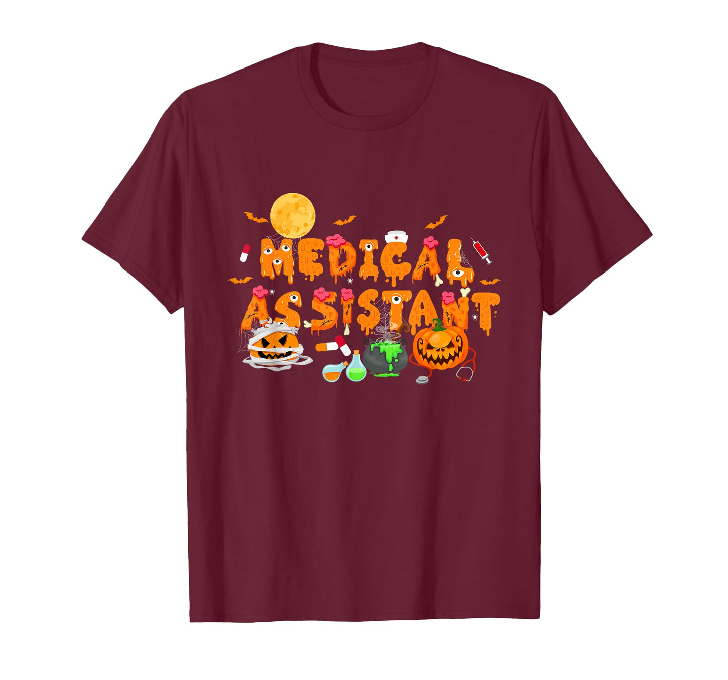 Men Women Medical Assistant Scary Halloween Zombie Costume T-Shirt