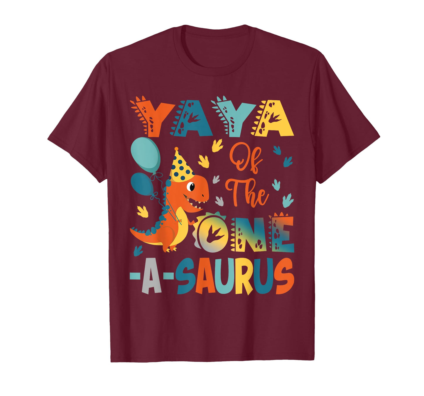 Yaya Of The One-A-Saurus 2Nd Birthday Dinosaur Party T-Shirt