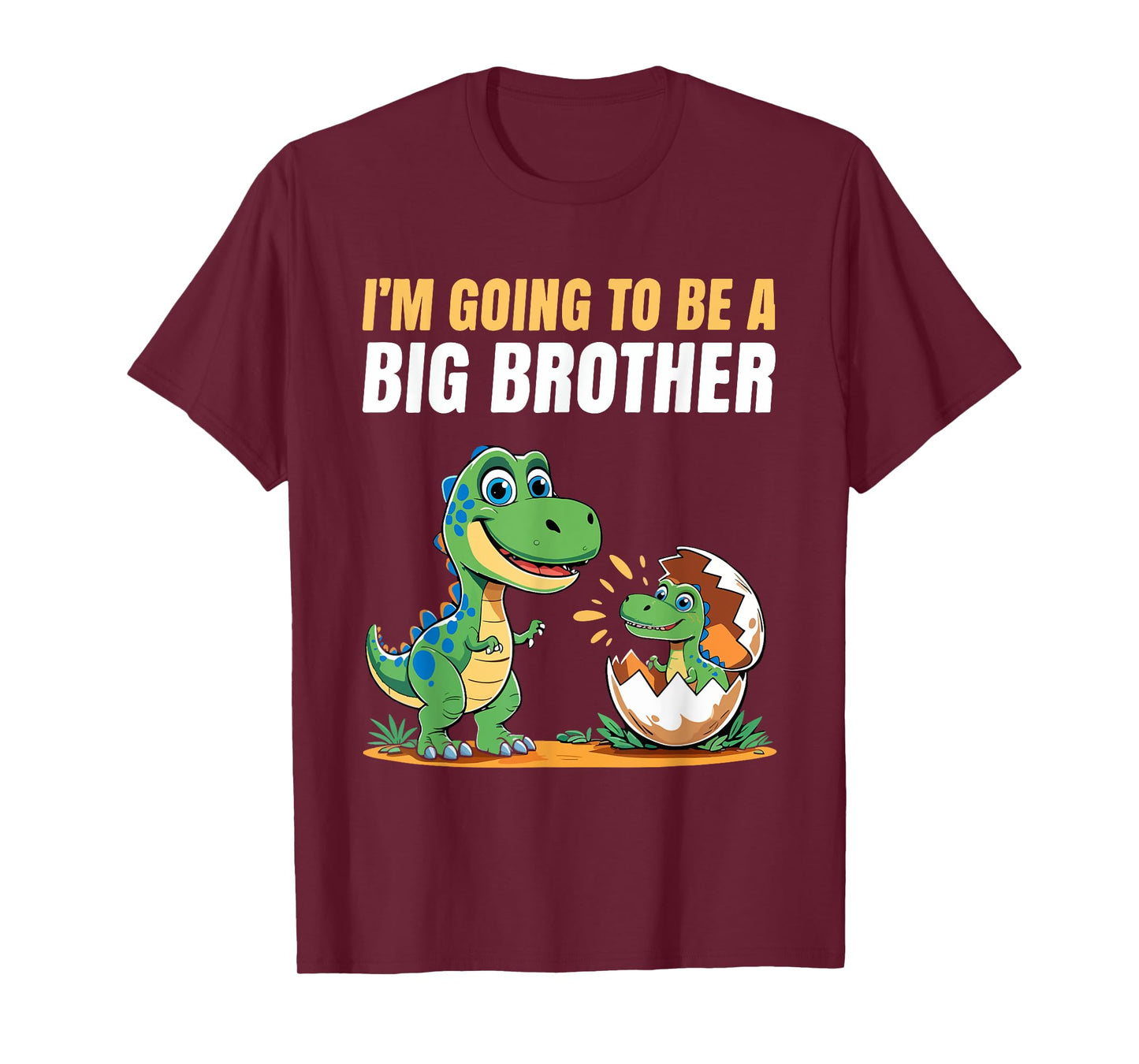Kids I'm Going To Be A Big Brother Dinosaur Cute T-rex T-Shirt