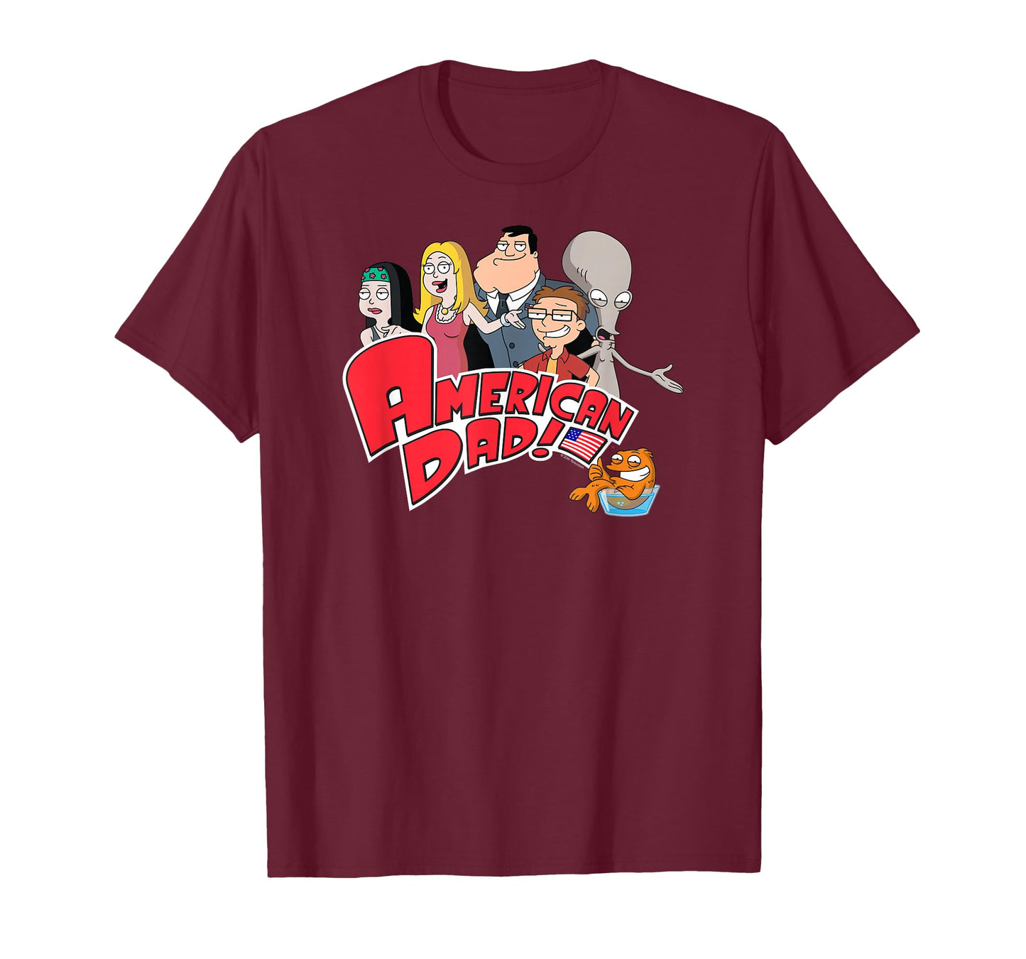 American Dad Show Logo with Family Cartoon T-Shirt