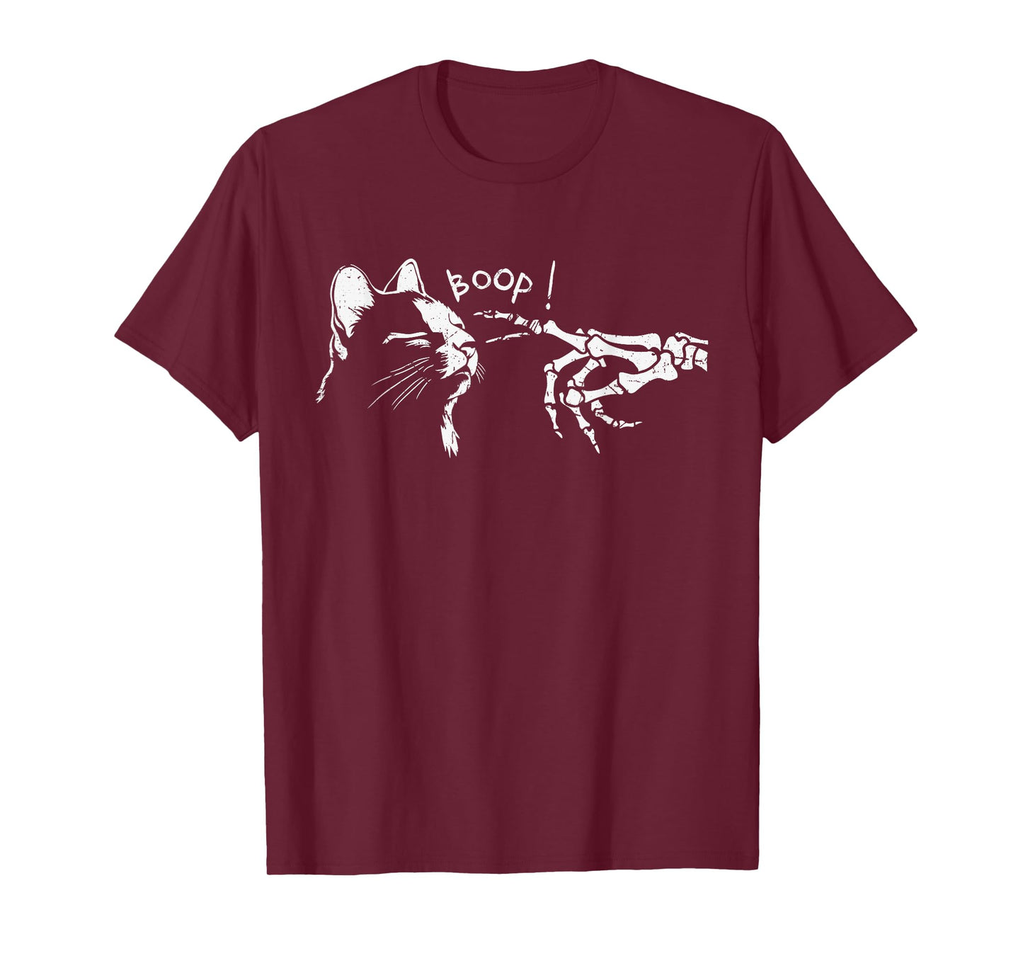 Cat Skeleton Hand Boop Halloween Costume Pet Kitty Meow T-Shirt