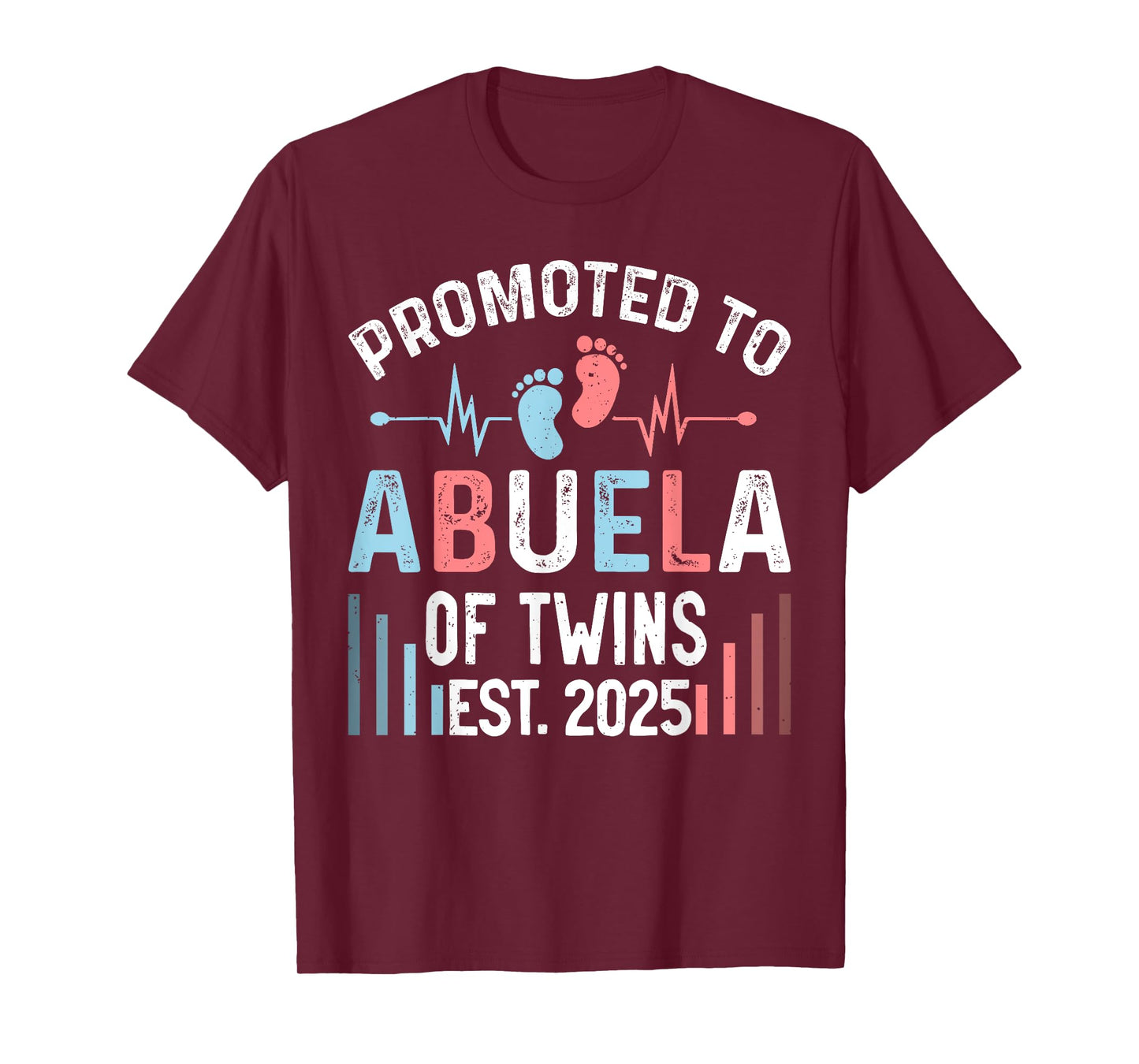 Promoted To Abuela Of Twins Est 2025 Twin Baby Shower T-Shirt