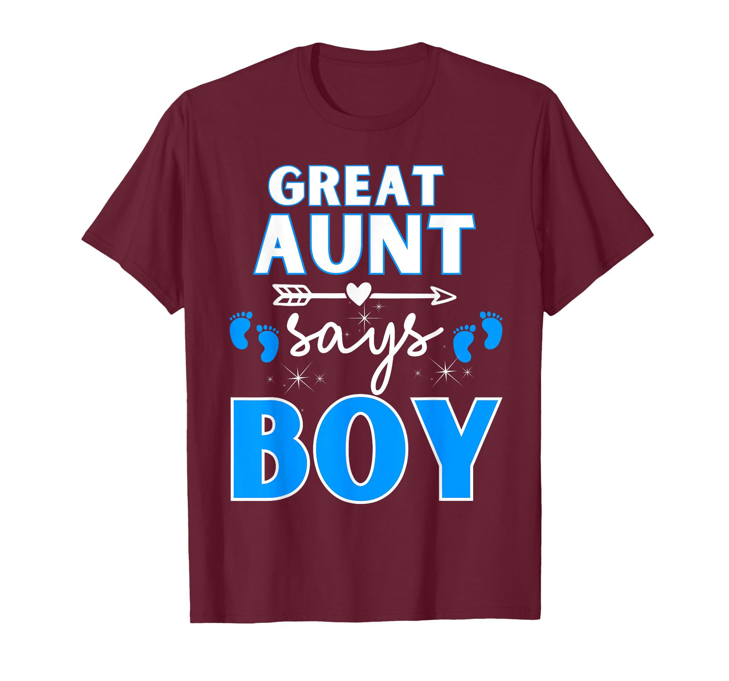 Great Aunt Says Boy Gender Reveal Shirt Team Blue Pregnancy T-Shirt
