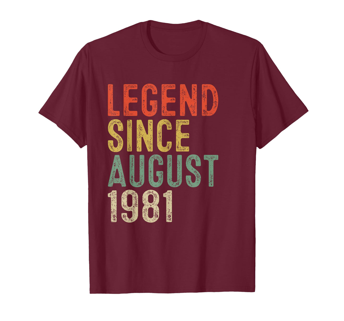 Legend Since August 1981 44th Birthday Gifts 44 Year Old T-Shirt