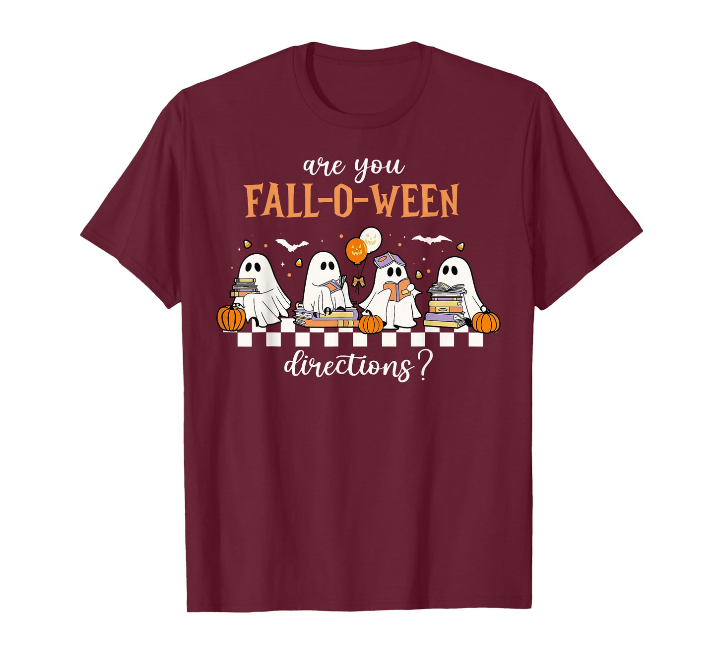 Retro are You Fall O Ween Directions Teacher Halloween Ghost T-Shirt