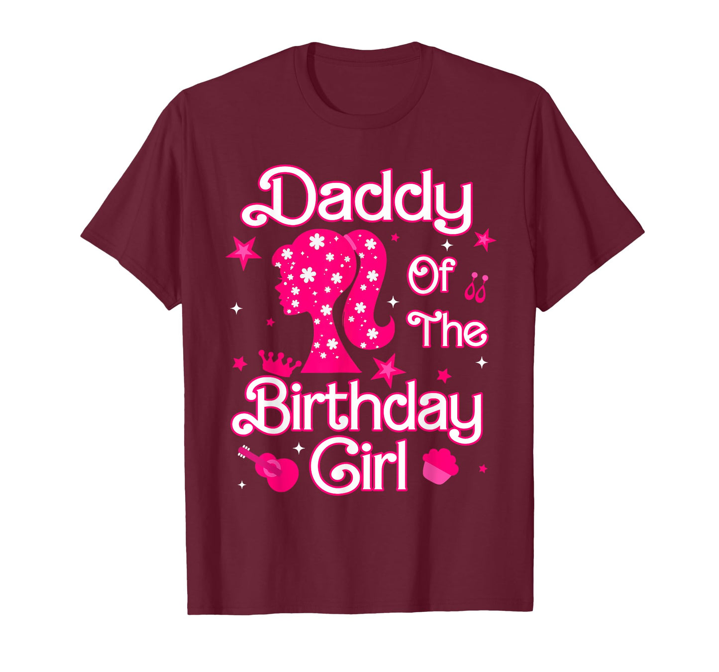 Daddy of The Birthday Girl Family Matching Pink Theme T-Shirt