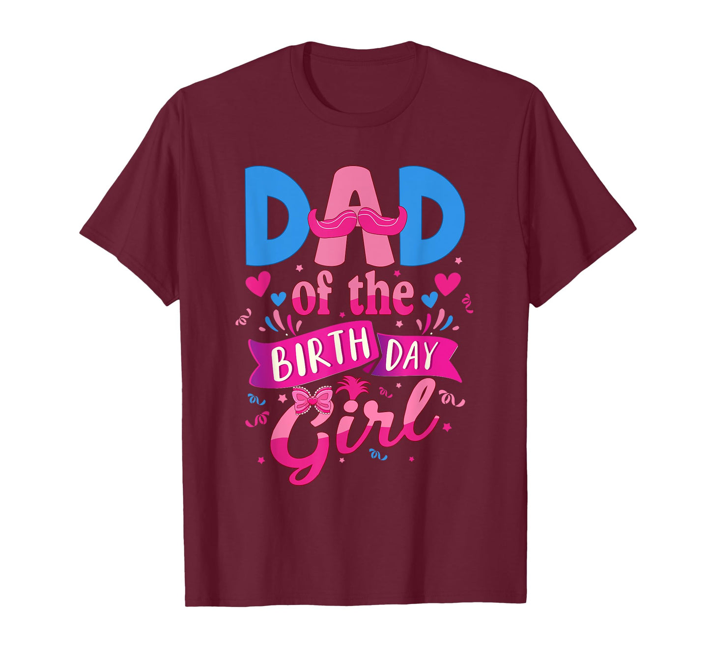 Dad Of The Birthday Girl Troll Family Party Decorations T-Shirt