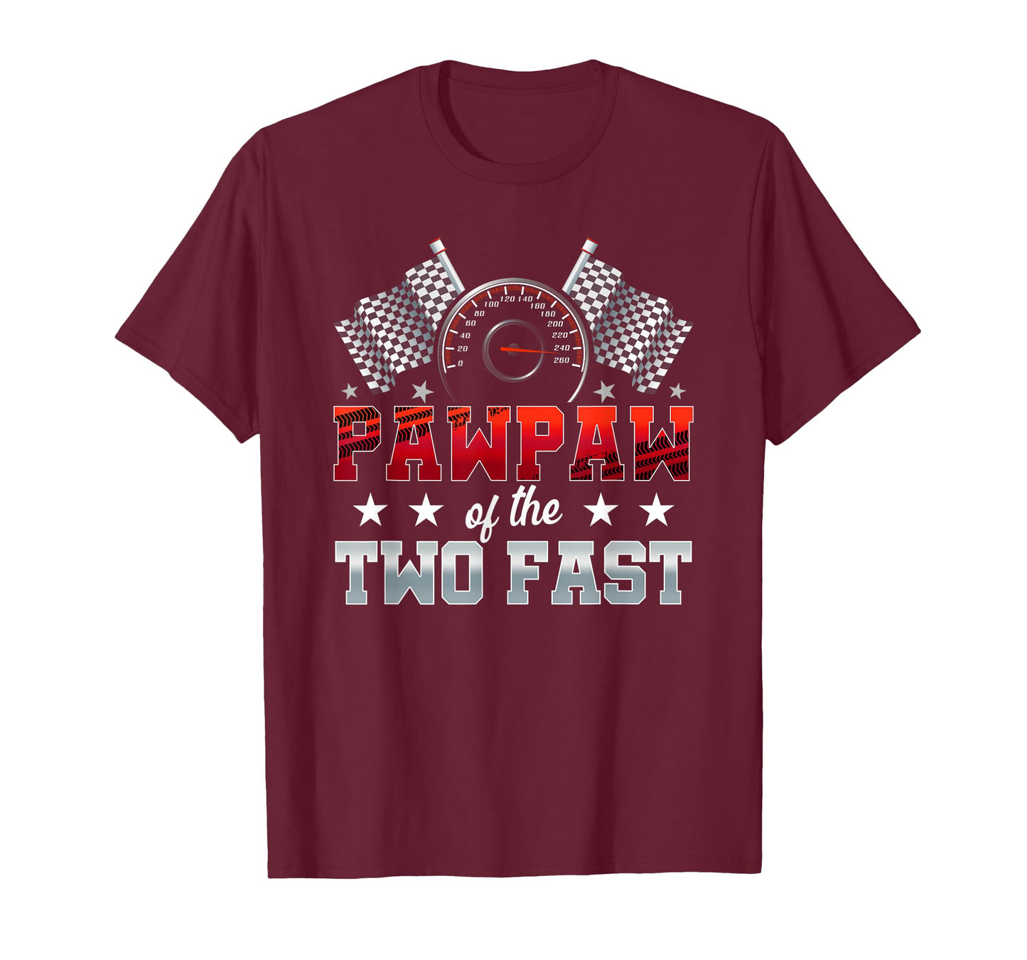 Pawpaw of The Two Fast Second Birthday Racing Car Family T-Shirt