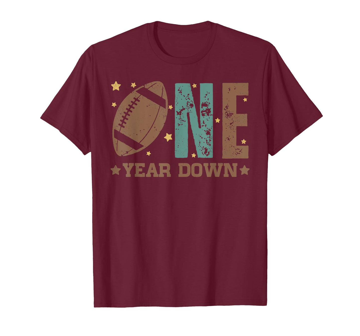 1st Year Down Football Lover First Birthday Boy Party T-Shirt