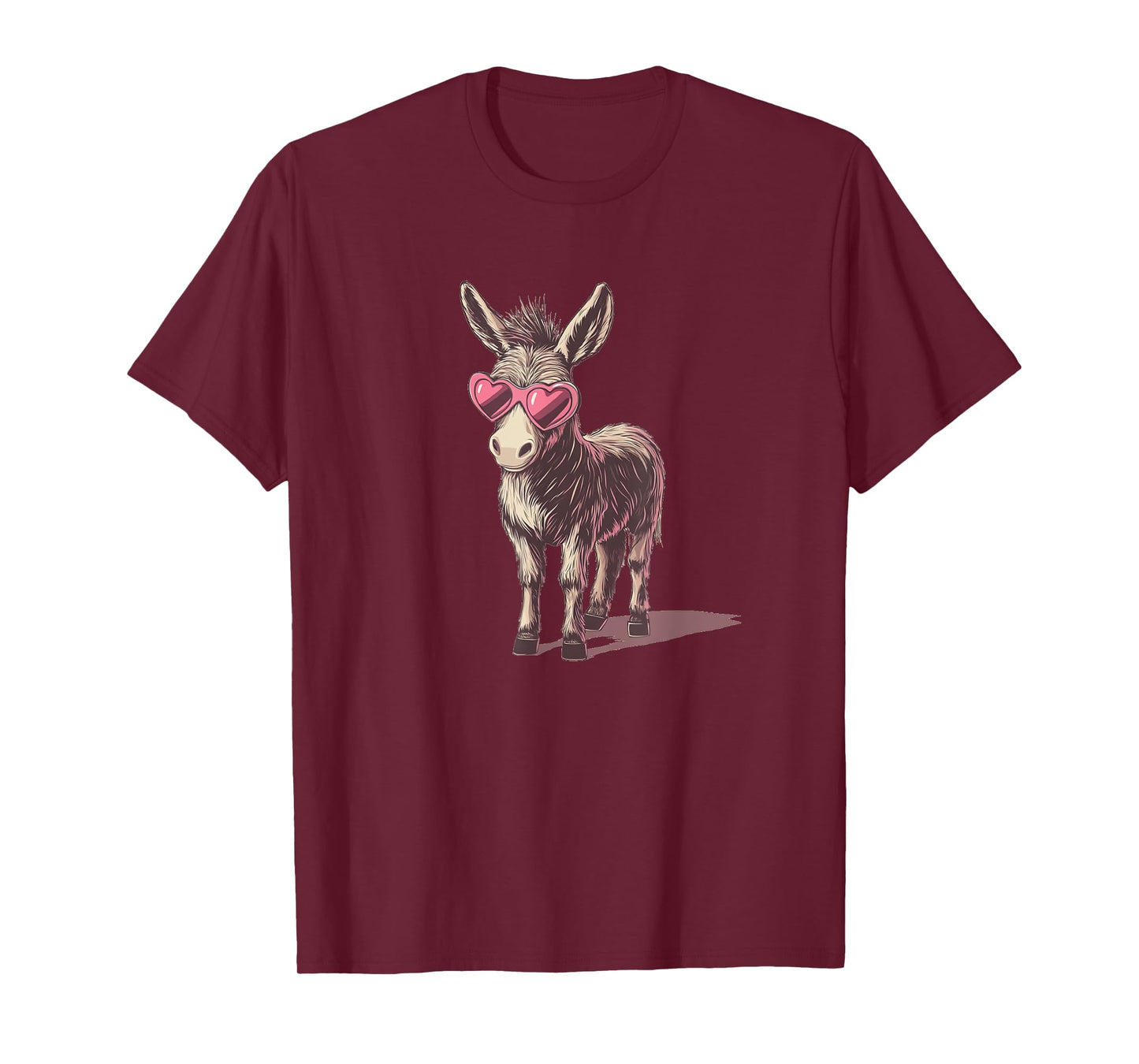 Funny Heart Sunglasses and Lovely Donkey Costume T-Shirt