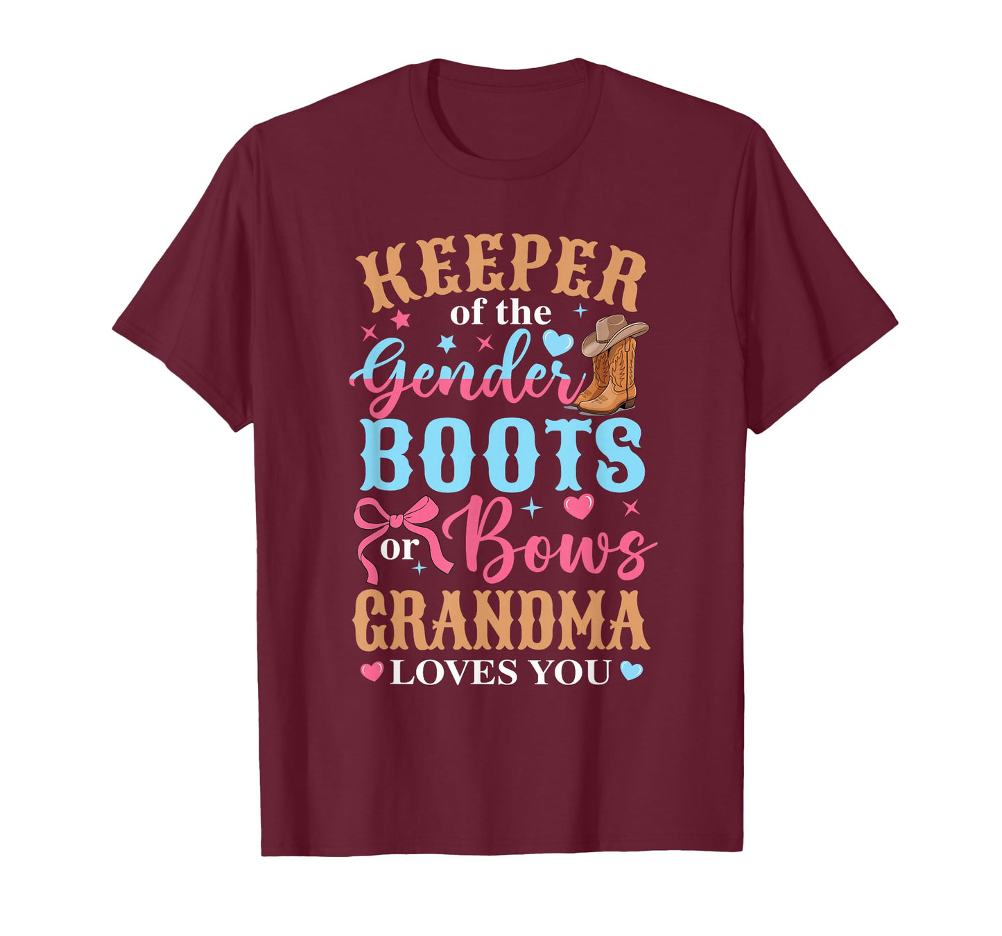 Boots Or Bows Grandma Loves You Gender Reveal Family T-Shirt