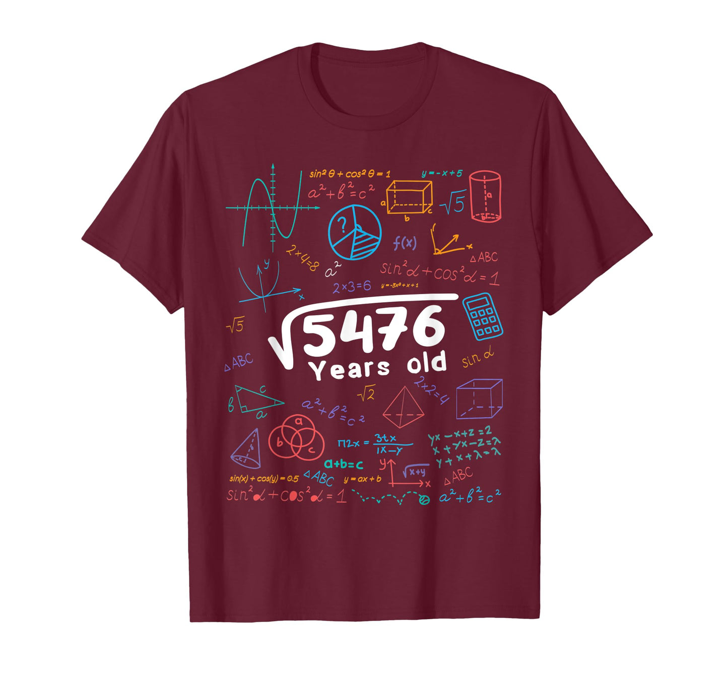 74 Year Old Men Women 74th Birthday Gift Square Root Of 5476 T-Shirt