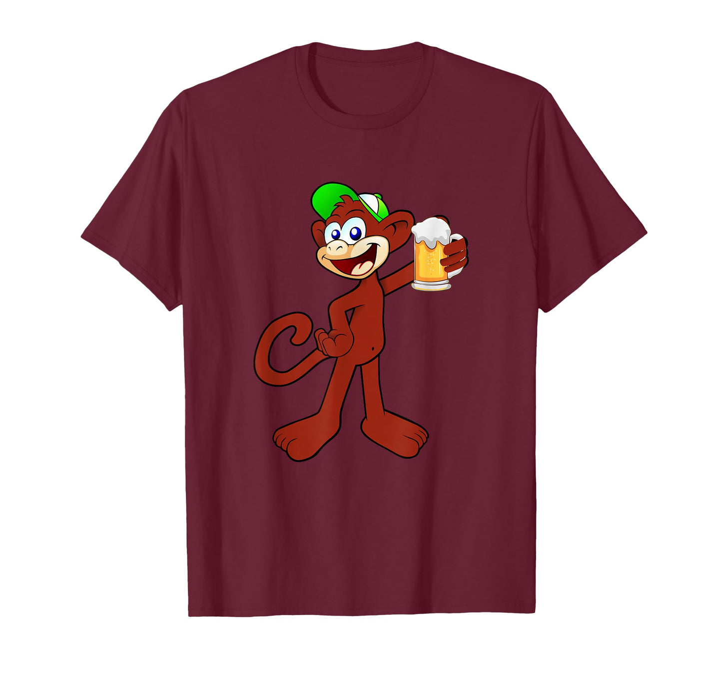 Beer Drinking Monkey Funny Beer Lovers Trendy Gag Gift T-Shirt