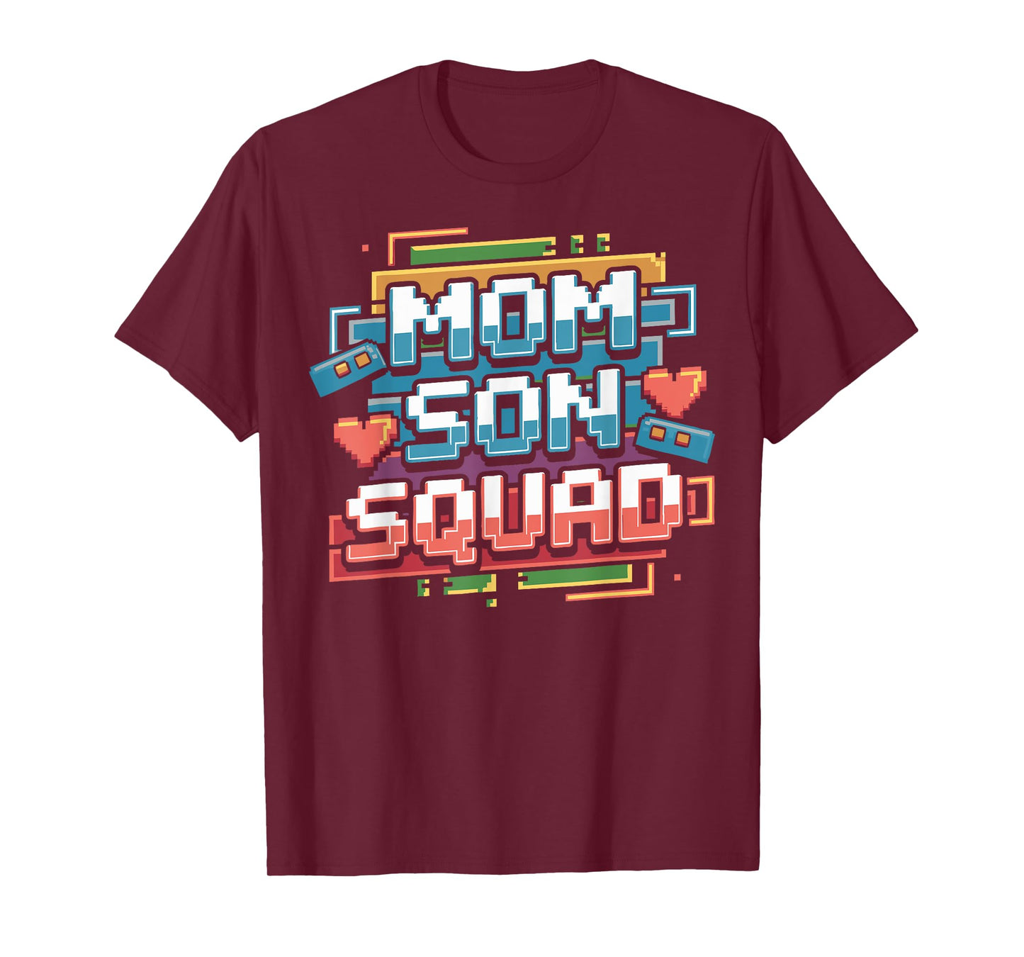 Mom Son Squad Mothers Day Gaming Retro Pixel Art Boy T-Shirt
