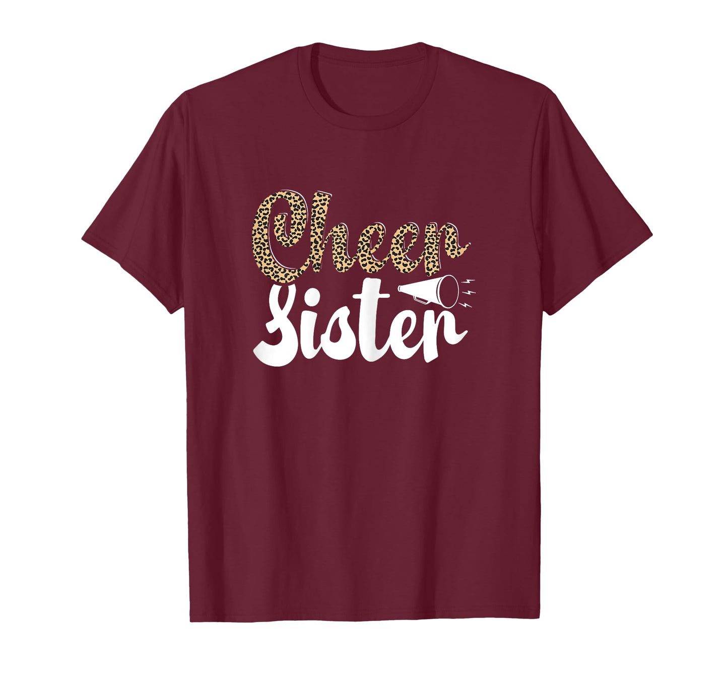 Funny Cheerleading Leopard Graphic Women Cheer Sister T-Shirt