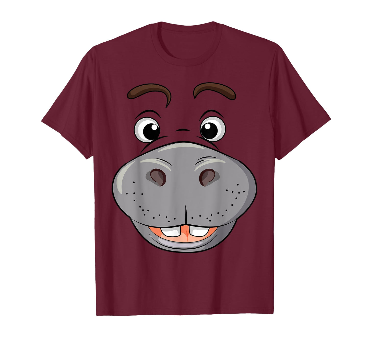 Funny Hippopotamus Hippo Face Cosplay DIY Costume Halloween T-Shirt
