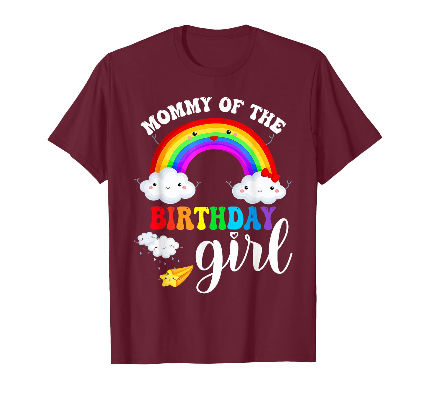 Mommy of The Birthday Girl Rainbow B-Day Matching Family T-Shirt