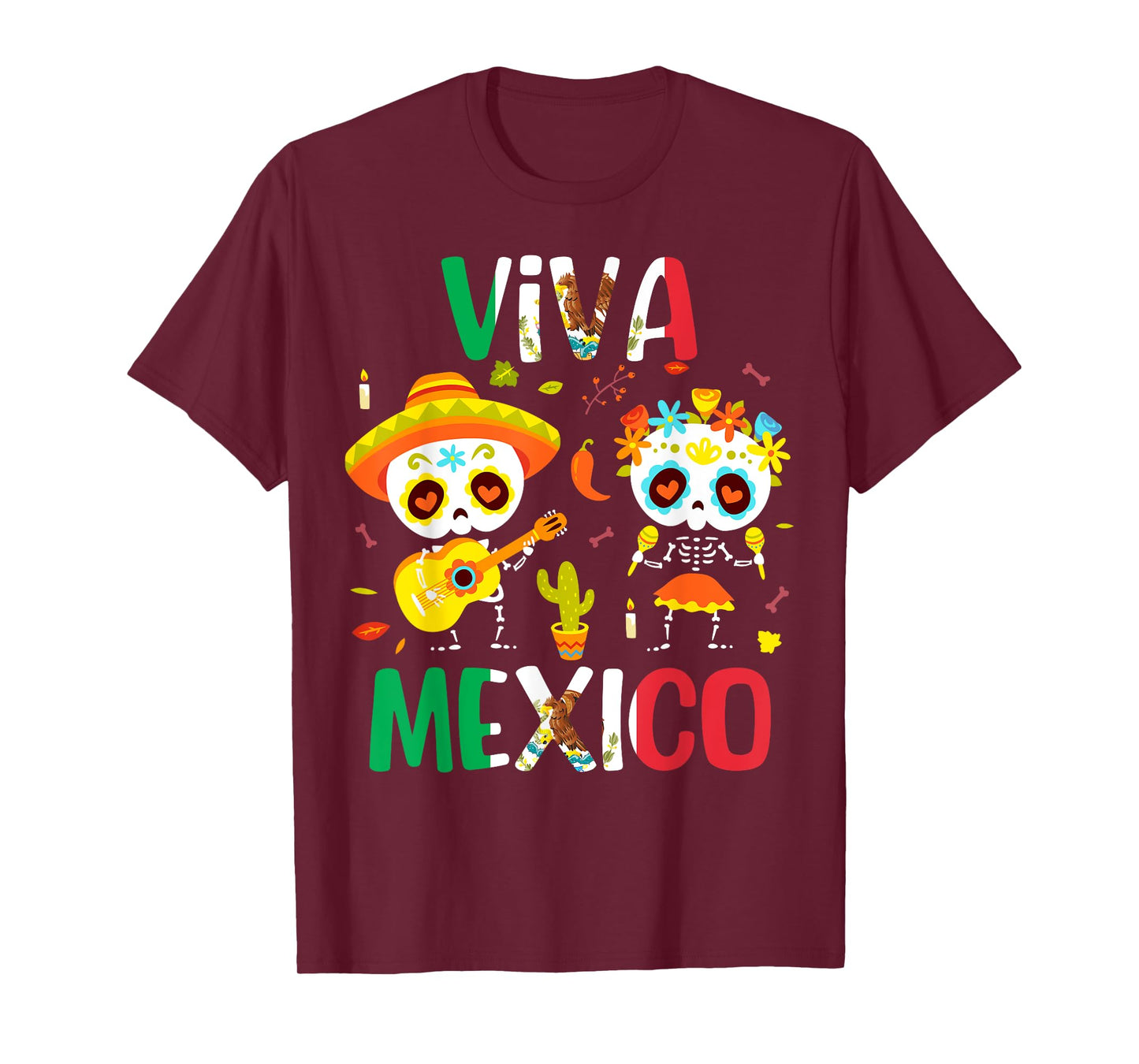 Viva Mexico Shirt Women Boys Girls Kids Mexican Flag Fiesta T-Shirt
