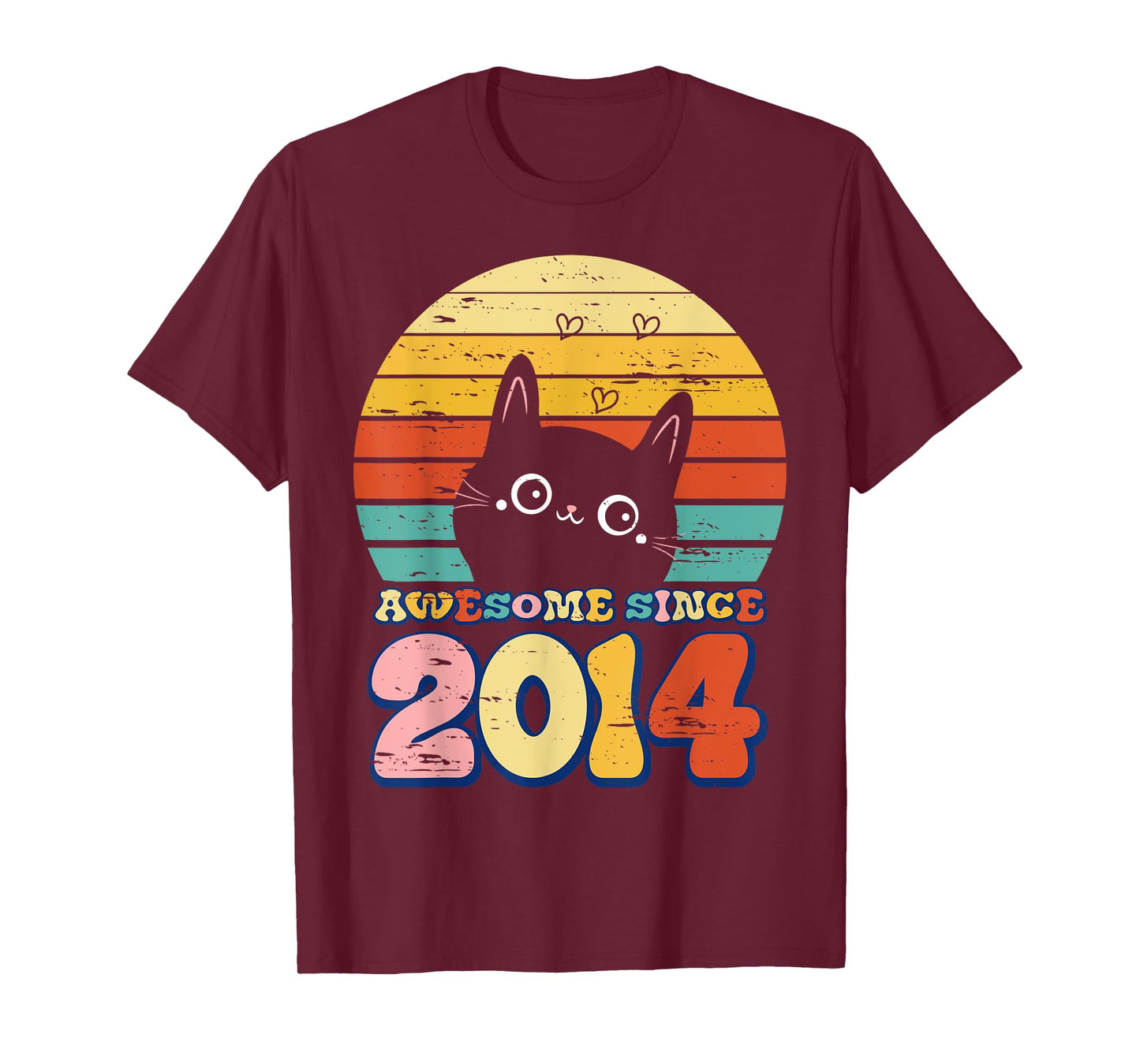 Awesome Since 2014 Tee Cat For Girl Boy Its My 11th Birthday T-Shirt