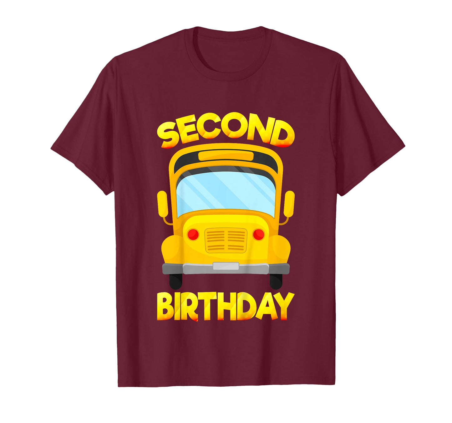 Kids 2 Years Old Kids 2nd Birthday Second School Bus Birthday T-Shirt