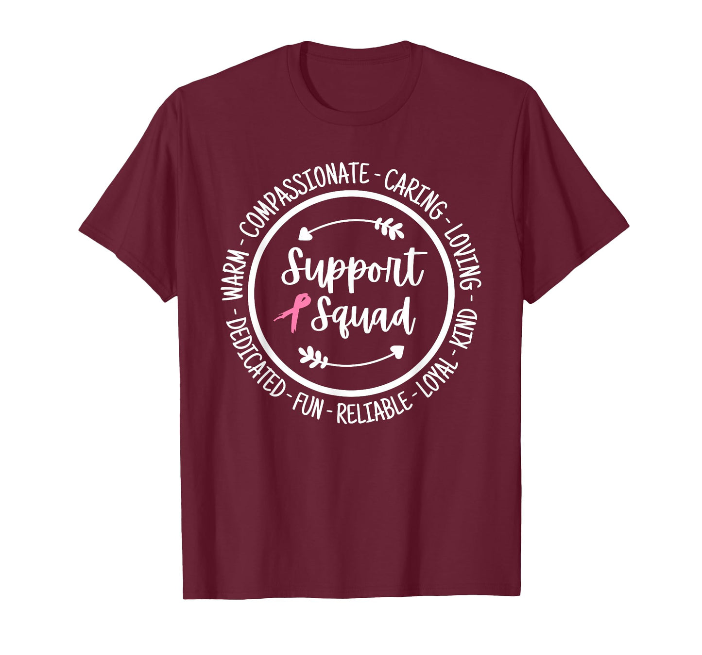 Support Squad Pink Ribbon Breast Cancer Awareness Warrior T-Shirt