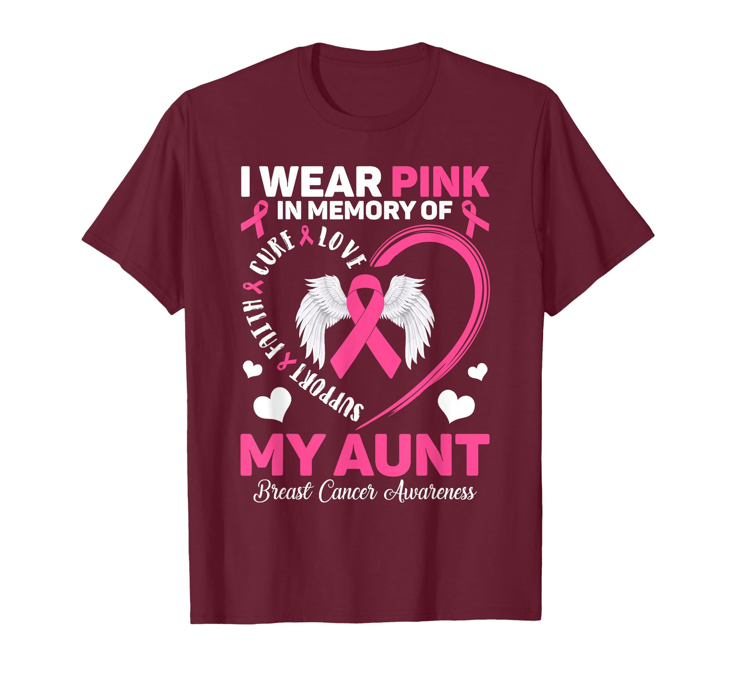 I Wear Pink In Memory Of My Aunt Breast Cancer Awareness T-Shirt