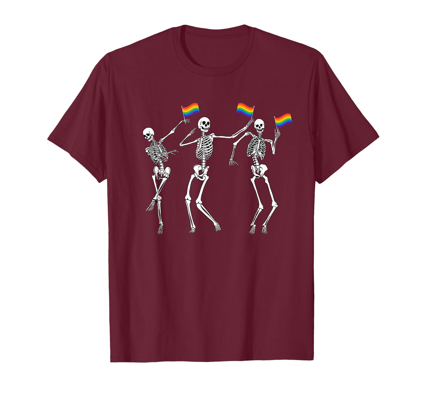 Skeleton Halloween LGBT Flag Skeleton Gay Pride Month T-Shirt