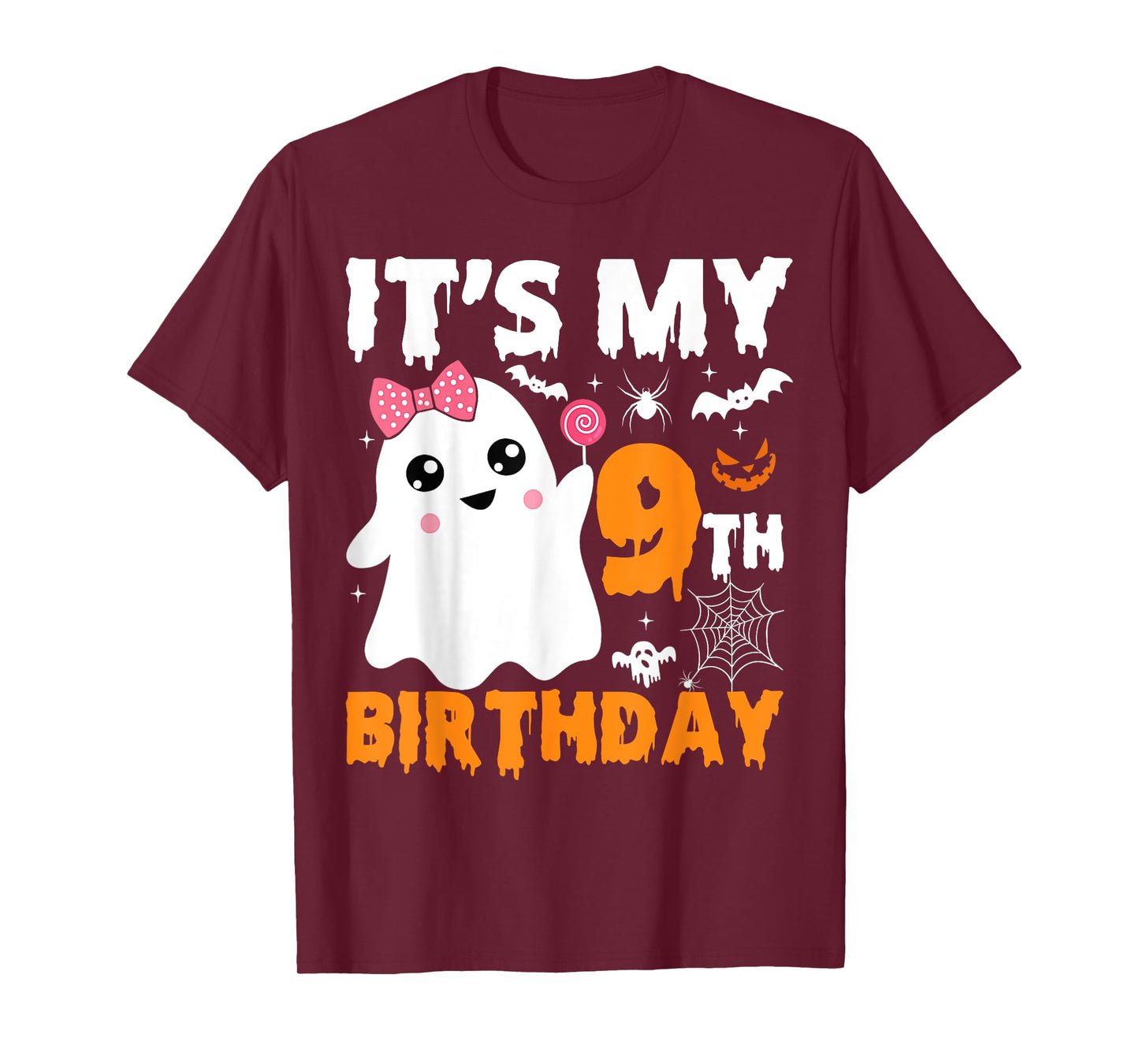 It's My 9th Birthday 9 Years Old Ghost Pumpkin Halloween T-Shirt