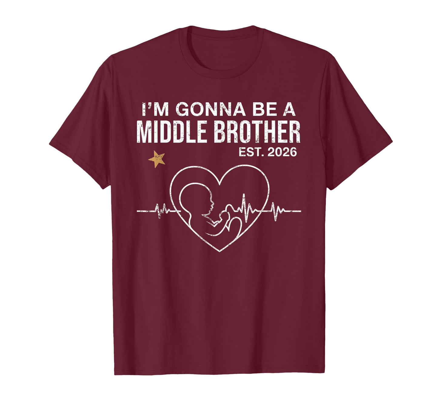 I'm Gonna Be A Middle Brother Est 2026 Fathers Day Vintage T-Shirt