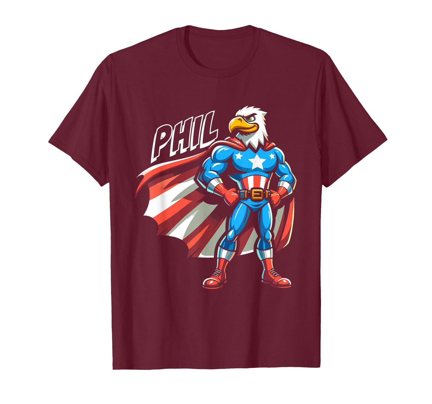 Phil USA Eagle Patriotic Superhero for Boys Name Phil T-Shirt